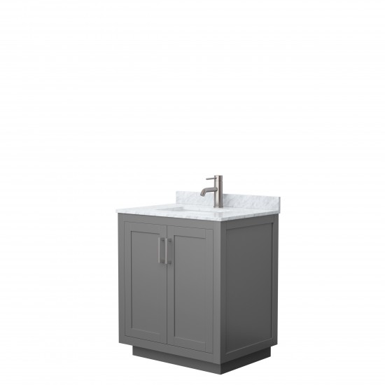 Miranda 30" Single Vanity in Dark Gray, Top, Square Sink, Brushed Nickel Trim