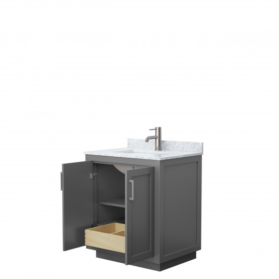 Miranda 30" Single Vanity in Dark Gray, Top, Square Sink, Brushed Nickel Trim