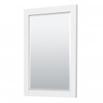 Miranda 30" Single Vanity in White, Top, Square Brushed Gold Trim, 24" Mirror