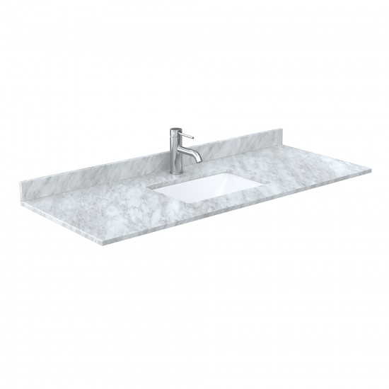 Miranda 54" Single Vanity in Dark Blue, Top, Gold Trim, 46" Mirror
