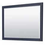 Miranda 54" Single Vanity in Dark Blue, Top, Gold Trim, 46" Mirror