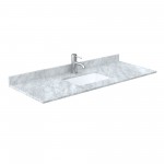 Miranda 54" Single Vanity in Dark Blue, Top, Square Sink, Brushed Nickel Trim