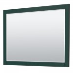 Miranda 54" Single Vanity in Green, Top, Square Brushed Gold Trim, 46" Mirror