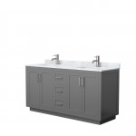 Miranda 66" Double Vanity in Dark Gray, Top, Square Sinks, Brushed Nickel Trim