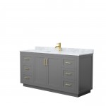 Miranda 66" Single Vanity in Dark Gray, Top, Square Sink, Brushed Gold Trim