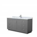 Miranda 66" Single Vanity in Dark Gray, Top, Square Sink, Brushed Nickel Trim