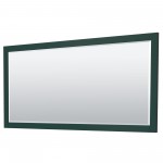 Miranda 84" Double Vanity in Green, Top, Square Brushed Nickel Trim, 70" Mirror