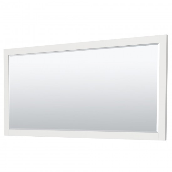 Miranda 84" Double Vanity in White, Top, Square Brushed Nickel Trim, 70" Mirror