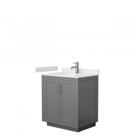 Miranda 30" Single Vanity in Dark Gray, Carrara Cultured Marble Top, Nickel Trim