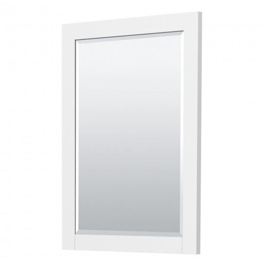 Miranda 30" Single Vanity in White, Carrara Marble Top, Black Trim, 24" Mirror