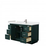 Miranda 54" Single Vanity in Green, Carrara Cultured Marble Top, Nickel Trim