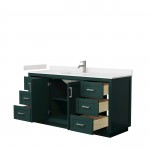 Miranda 66" Single Vanity in Green, Carrara Cultured Marble Top, Nickel Trim