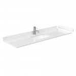 Miranda 66" Single Vanity in White, Carrara Cultured Marble Top, Gold Trim