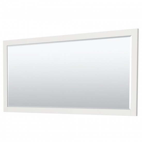 Miranda 84" Double Vanity in White, Carrara Marble Top, Gold Trim, 70" Mirror