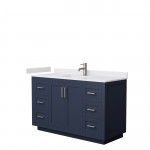 Miranda 54" Single Vanity in Dark Blue, White Cultured Marble Top, Nickel Trim