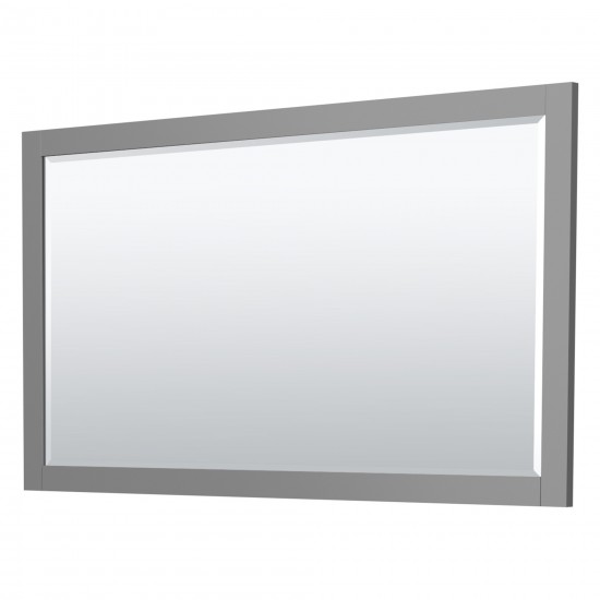 Miranda 66" Dark Gray Single Vanity, White Marble Top, Nickel Trim, 58" Mirror