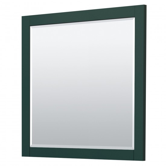 Miranda 36" Single Vanity in Green, No Top, Brushed Nickel Trim, 34" Mirror