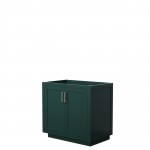 Miranda 36" Single Vanity in Green, No Top, No Sink, Brushed Nickel Trim