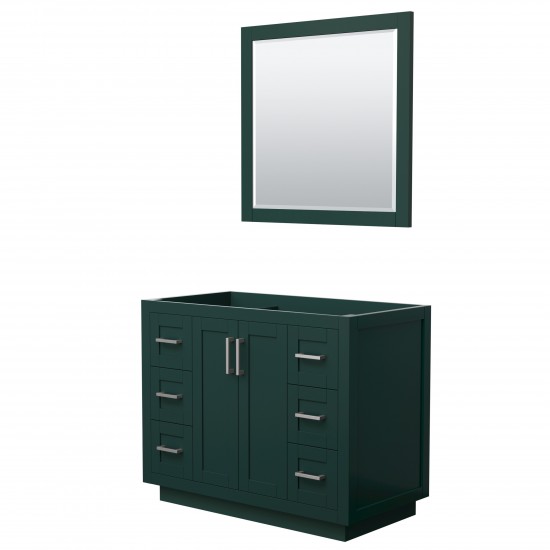 Miranda 42" Single Vanity in Green, No Top, Bruished Nickel Trim, 34" Mirror