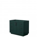 Miranda 42" Single Vanity in Green, No Top, No Sink, Matte Black Trim