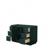 Miranda 48" Single Vanity in Green, No Top, No Sink, Matte Black Trim