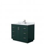 Miranda 42" Single Vanity in Green, Top, Square Sink, Brushed Nickel Trim