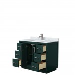 Miranda 42" Single Vanity in Green, Top, Square Sink, Brushed Nickel Trim