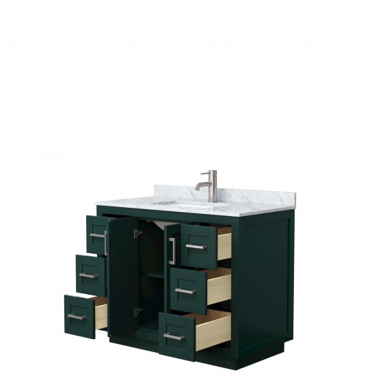 Miranda 42" Single Vanity in Green, Top, Square Sink, Brushed Nickel Trim