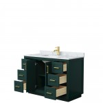 Miranda 48" Single Vanity in Green, Top, Square Sink, Brushed Gold Trim