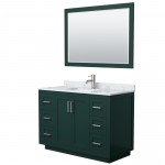 Miranda 48" Single Vanity in Green, Top, Square Brushed Nickel Trim, 46" Mirror