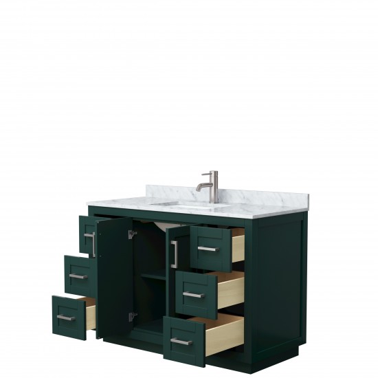 Miranda 48" Single Vanity in Green, Top, Square Sink, Brushed Nickel Trim