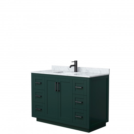 Miranda 48" Single Vanity in Green, Top, Square Sink, Matte Black Trim