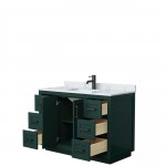 Miranda 48" Single Vanity in Green, Top, Square Sink, Matte Black Trim