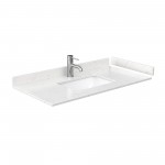 Miranda 42" Single Vanity in Green, Carrara Cultured Marble Top, Black Trim