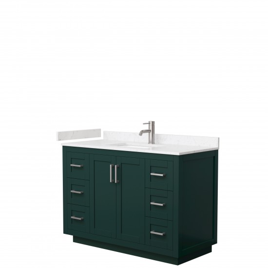 Miranda 48" Single Vanity in Green, Carrara Cultured Marble Top, Nickel Trim