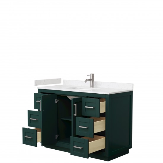 Miranda 48" Single Vanity in Green, Carrara Cultured Marble Top, Nickel Trim