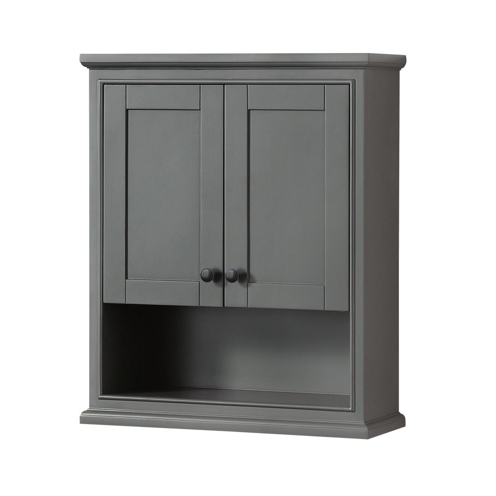 Deborah Over-the-Toilet Bathroom Wall-Mounted Storage Cabinet in Gray, Trim Deborah Over-the-Toilet Bathroom Wall-Mounted Storage Cabinet in Gray, Trim