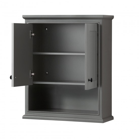 Deborah Over-the-Toilet Bathroom Wall-Mounted Storage Cabinet in Gray, Trim