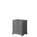 Deborah 30" Single Vanity in Dark Gray, No Top, No Sink, Matte Black Trim