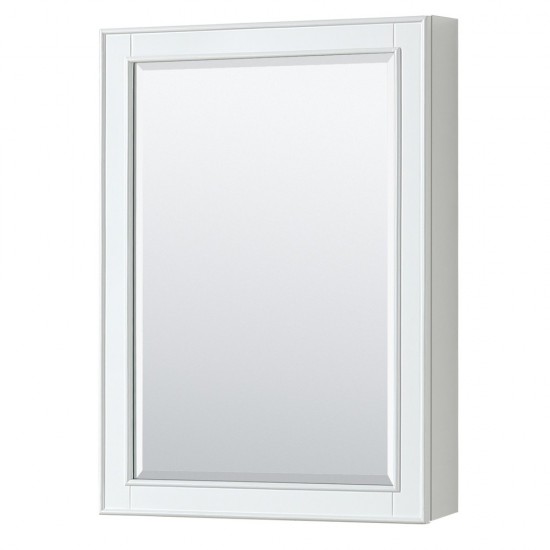 Deborah 30" Single Vanity in White, No Top, Matte Black Trim, Medicine Cabinet