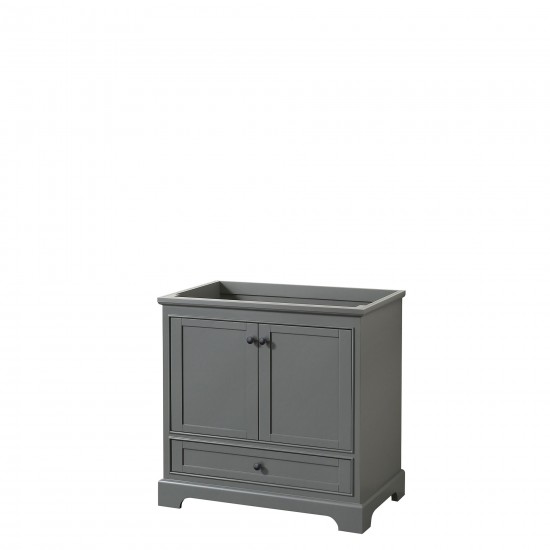 Deborah 36" Single Vanity in Dark Gray, No Top, No Sink, Matte Black Trim