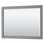 Deborah 48" Single Vanity in Dark Gray, No Top, Matte Black Trim, 46" Mirror