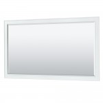 Deborah 60" Single Vanity in White, No Top, Matte Black Trim, 58" Mirror