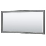 Deborah 72" Double Vanity in Dark Gray, No Top, Matte Black Trim, 70" Mirror