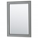 Deborah 30" Single Vanity in Dark Gray, Top, Square Matte Black Trim, 24" Mirror