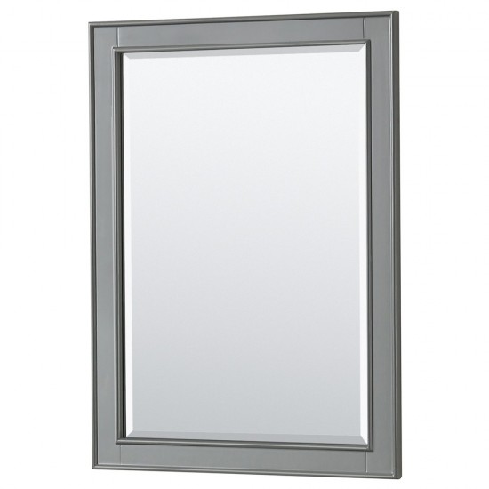 Deborah 30" Single Vanity in Dark Gray, Top, Square Matte Black Trim, 24" Mirror