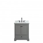 Deborah 30" Single Vanity in Dark Gray, Top, Square Sink, Matte Black Trim