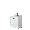 Deborah 30" Single Vanity in White, Top, Square Sink, Matte Black Trim