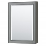 Deborah 36" Dark Gray Single Vanity, Top, Oval Black Trim, Medicine Cabinet