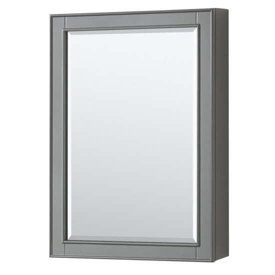 Deborah 36" Dark Gray Single Vanity, Top, Oval Black Trim, Medicine Cabinet
